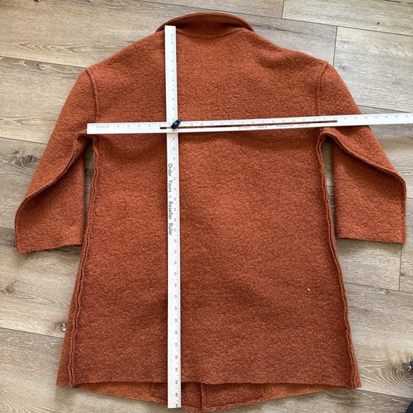 Moon River Coat Womens M Worsted Wool Burnt Orange Overcoat Trench Anthropologie - Picture 7 of 7